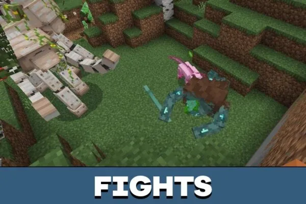 Fights from Mutant Creatures Mod for Minecraft PE