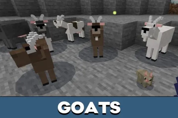 Goats from Mo Creatures Mod for Minecraft PE