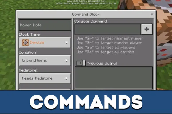 Commands in MCPE