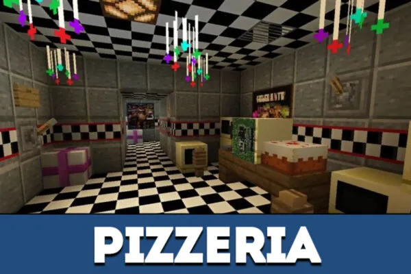 Pizzeria from FNAF Map for Minecraft PE