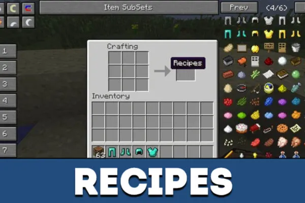 Recipes in Minecraft PE