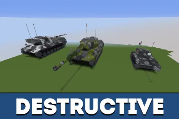 Destructive cars from Tank Mod for Minecraft PE