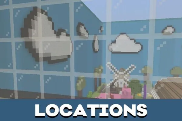 Locations from Hide and Seek Map for Minecraft PE