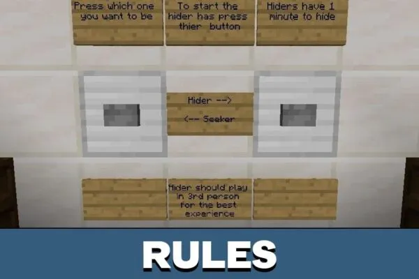 Rules from Hide and Seek Map for Minecraft PE