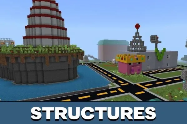 Structures from Town Map for Minecraft PE