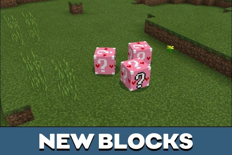 15 Lucky Blocks mod for Minecraft PE 1.19.50