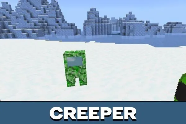 Creeper from Among US Mod for Minecraft PE