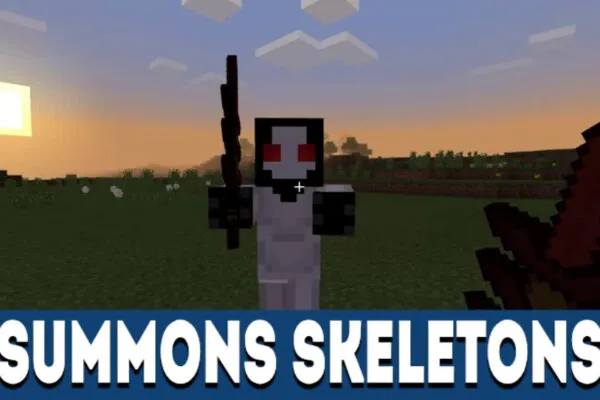 Summoned skeletons in Entity 303 Mod for MCPE