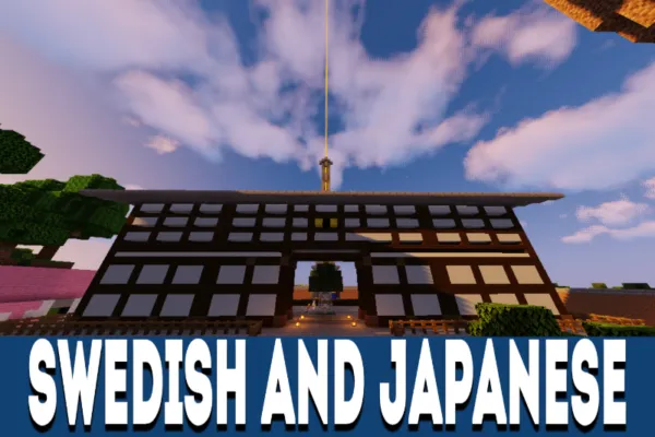 Swedish and Japanese architecture in PewDiePie MCPE Map