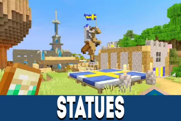 Statues in PewDiePie MCPE Map