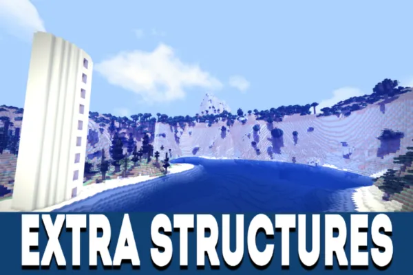 Extra structures Crazy Craft Custom Terrain with Structures Map for Minecraft PE