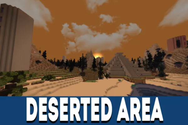 Deserted area Crazy Craft Custom Terrain with Structures Map for Minecraft PE