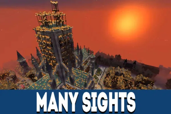 Many sights in London MCPE Map