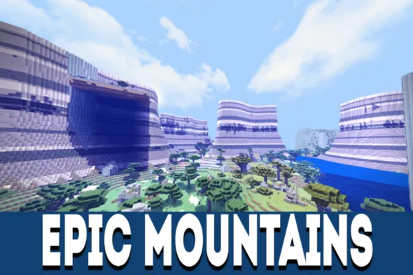 Epic mountains in Crazy Craft Custom Terrain with Structures Map for Minecraft PE