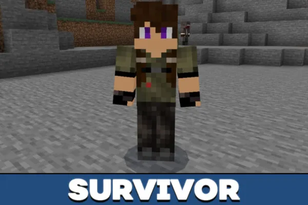 Survivor in Crafting Dead mod in Minecraft PE