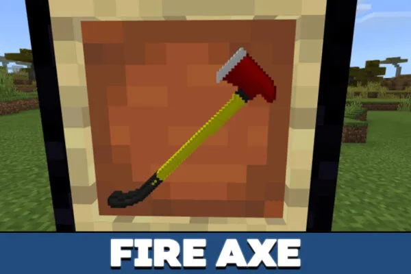 Fire Axe in Crafting Dead mod in Minecraft PE