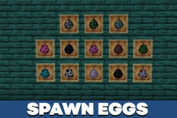 Spawn eggs in Creepypasta mod in Minecraft PE