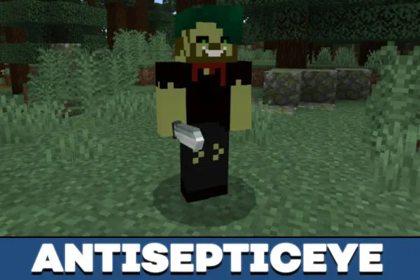 Antisepticeye in Creepypasta mod in Minecraft PE