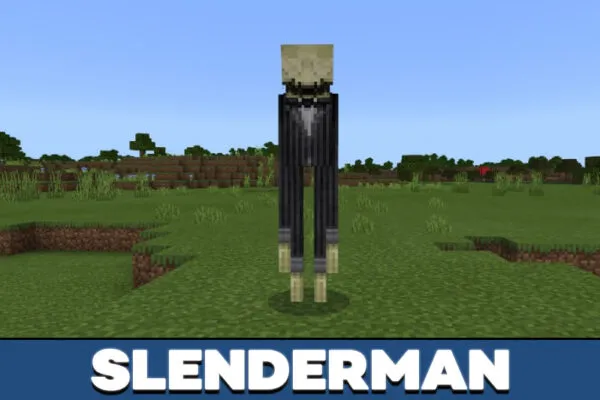 Slenderman in Creepypasta mod in Minecraft PE