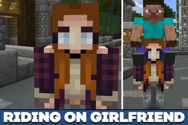 Riding on girlfriend in Minecraft PE