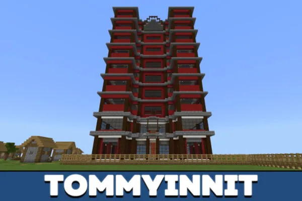 TommyInnit in hotel in map in Minecraft PE