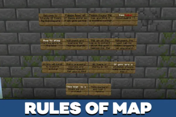 Rules of Islands of Eden map in Minecraft PE