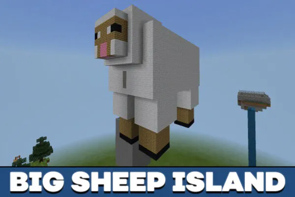 Big sheep island in Minecraft PE