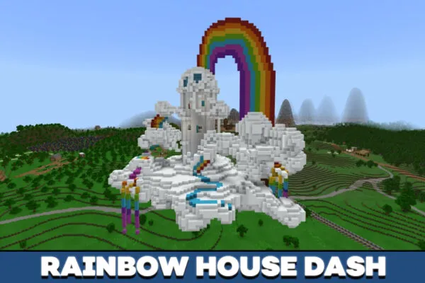 Rainbow House Dash in My Little Pony map in Minecraft PE