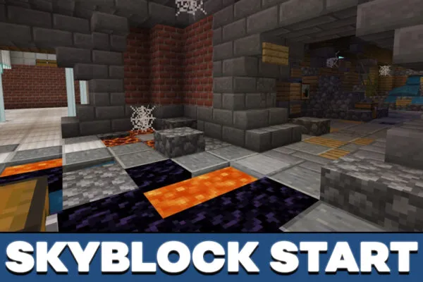 Lobby in SkyBlock map in Minecraft PE