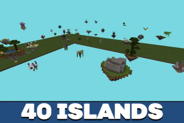 40 Islands in SkyBlock map in Minecraft PE