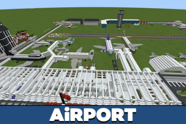 Airport in Tn City map in Minecraft PE