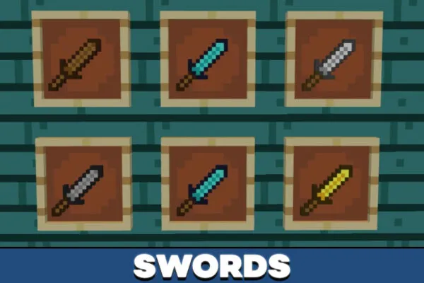 Swords in Bare Bones texture pack in Minecraft PE