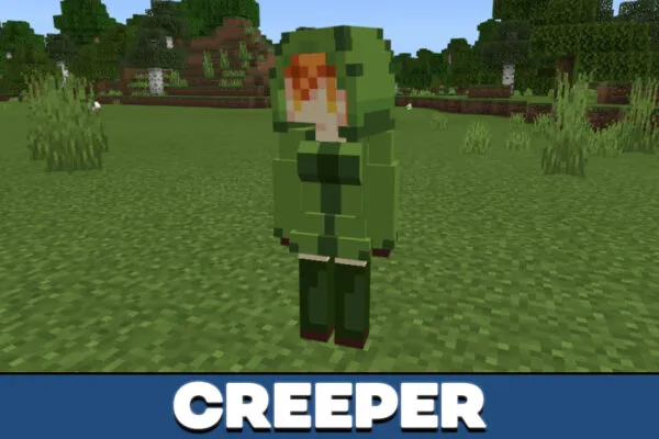 Creeper in cute mob mod in Minecraft PE