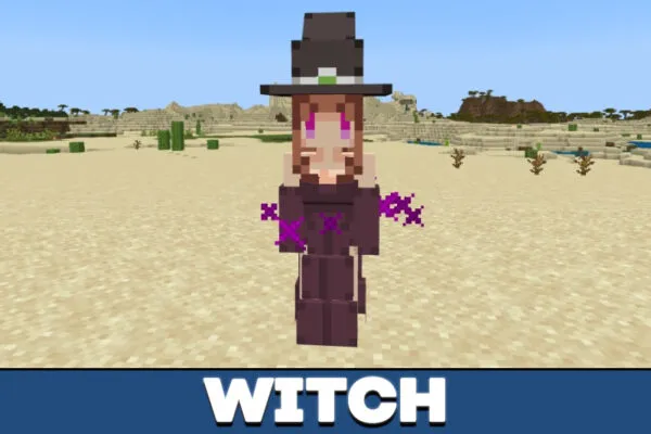 Witch in cute mob mod in Minecraft PE