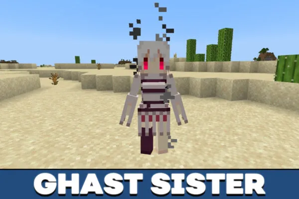 Ghast Sister in cute mob mod in Minecraft PE