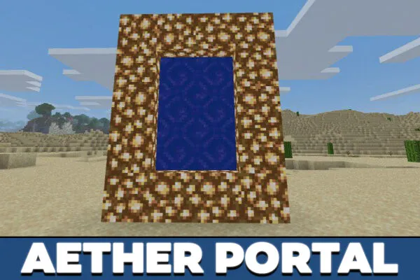 Aether Portal in Dragon Mounts 2 mod in Minecraft PE