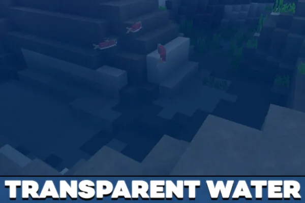 Transparent water in Flows HD Texture Pack in Minecraft PE