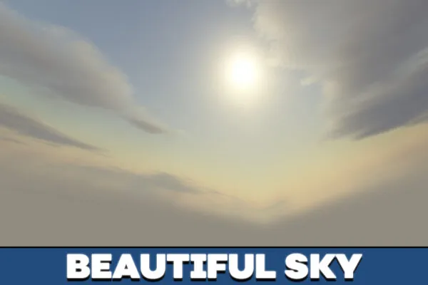 Beautiful sky in Flows HD Texture Pack in Minecraft PE