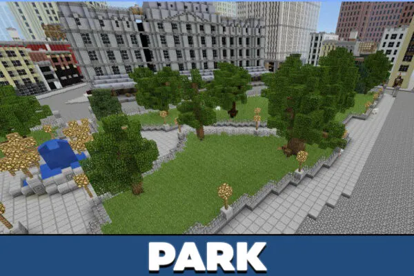 Park in New York city map for Minecraft PE