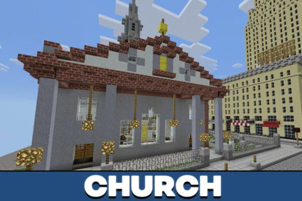 Church in New York city map for Minecraft PE