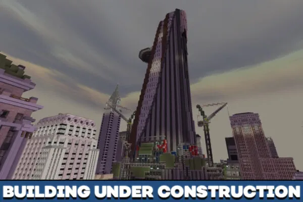 Building under construction in New York city map for Minecraft PE