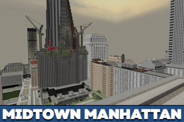 Midtown Manhattan in New York city map for Minecraft PE