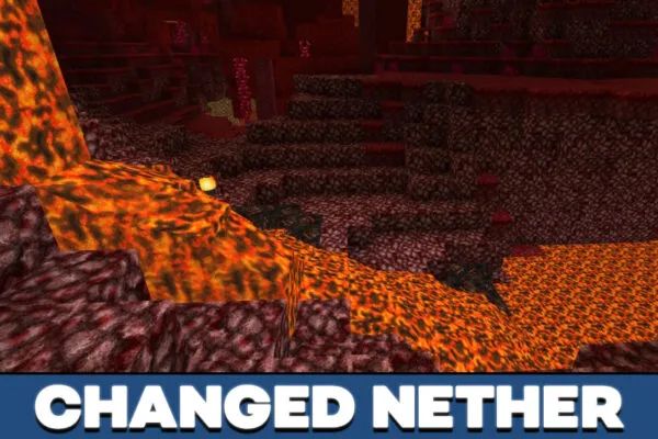 Changed Nether in Parallax Texture Pack in Minecraft PE