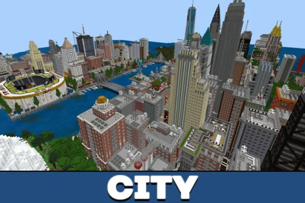 City in Patriotville and Freedom County map for Minecarft PE