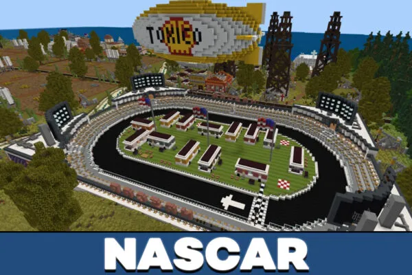 Nascar in Patriotville and Freedom County map for Minecarft PE