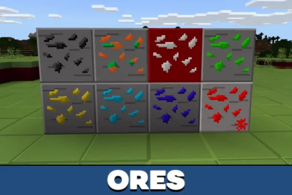 Ores in Plastic Texture Pack in Minecraft PE