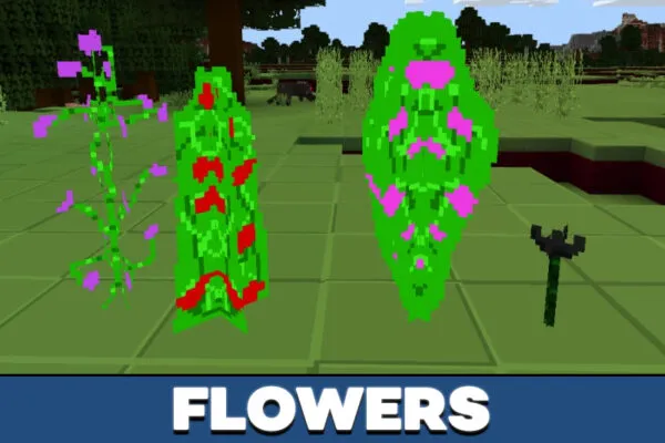 Flowers in Plastic Texture Pack in Minecraft PE