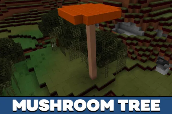 Mushroom Tree in Plastic Texture Pack in Minecraft PE