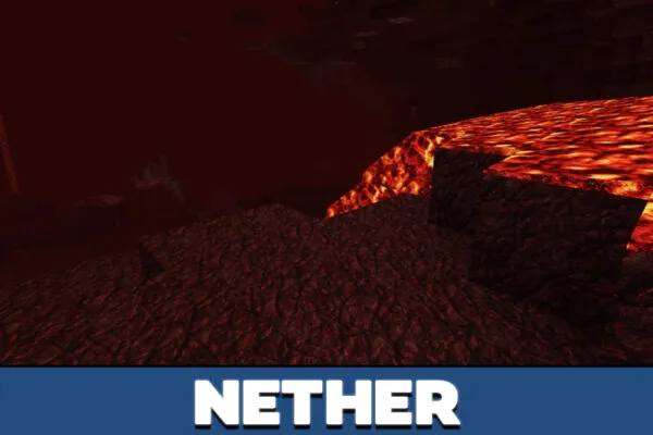 Nether in Realistic Texture Pack in Minecraft PE