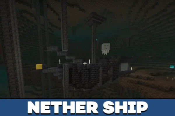 Nether Ship in Scorching Heat Enchantment in Minecraft PE